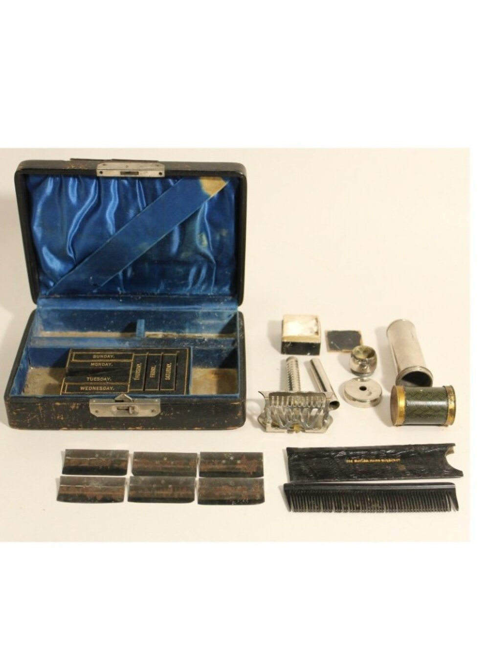 Antique 1887–1895 STAR Kampfe Bros Safety Razor Set w/ Case, Blades, Powder RARE - Picture 2 of 16